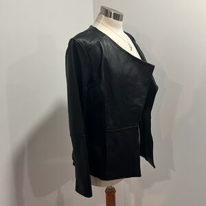 H by HALSTON Black Leather Jacket Sz‎ 12
